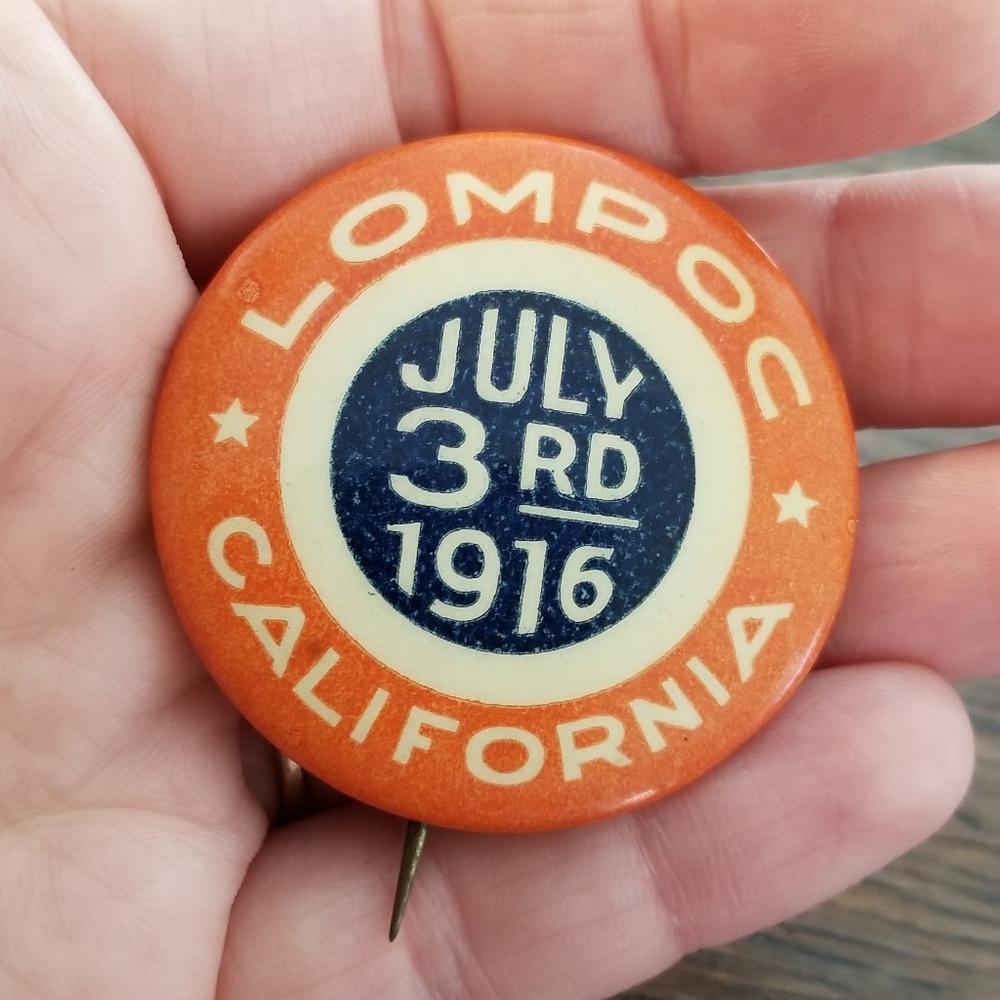 Relisted -Antique Lompoc CA July 3rd 1916 button pin race - Picture 3 of 15